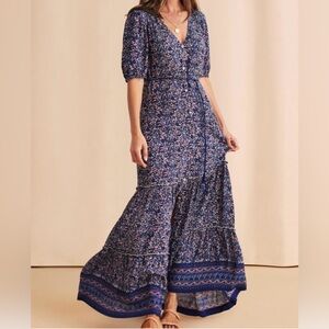 Faherty Pink Floral Maxi Dress